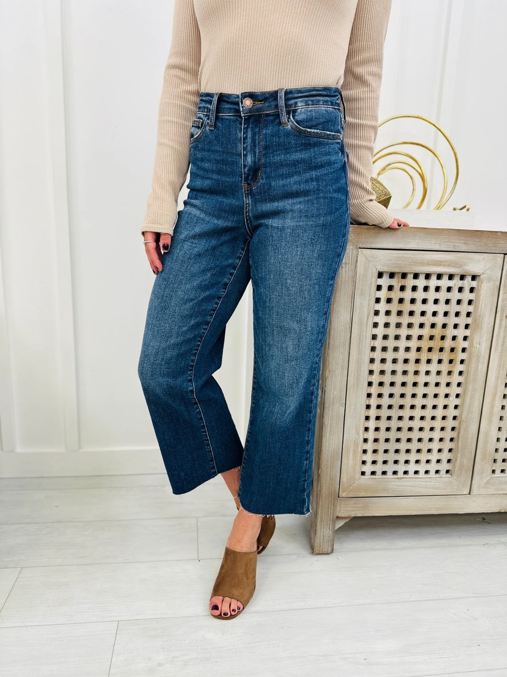 Judy Blue Whenever Wherever Wide Leg Cropped